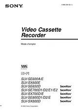Sony SLV-SX600E Справочник Пользователя