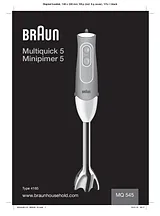 Braun Multiquick 5 Hand Blender MQ 545 지침 매뉴얼