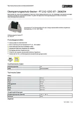 Phoenix Contact Surge protection connector PT 2X2-12DC-ST 2838254 2838254 Data Sheet