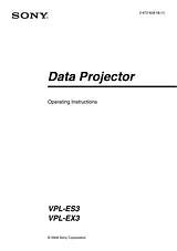 Sony VPL-ES3 Manual Do Utilizador