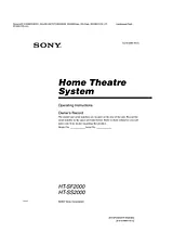 Sony HT-SS2000 ユーザーズマニュアル