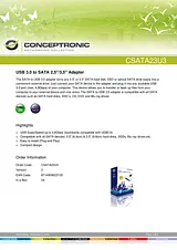 Conceptronic USB 3.0 - SATA 2.5"/3.5" 1100023 사용자 설명서