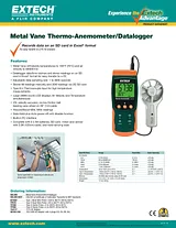 Extech Anemometer SDL300 Техническая Спецификация