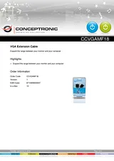 Conceptronic VGA - VGA 1.8m 1300058 Manual Do Utilizador