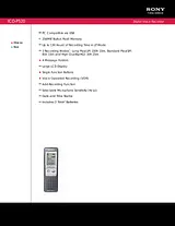 Sony ICD-P520 Guia De Especificaciones
