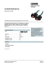 Phoenix Contact network cable (RJ45) CAT 6 Blue 1404361 Data Sheet