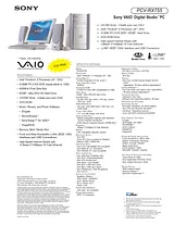 Sony PCV-RX790G Guide De Spécification