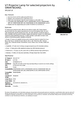 V7 Projector Lamp for selected projectors by SMARTBOARD, VPL2107-1E Merkblatt