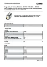Phoenix Contact CA-12P1N8A9008 Silver 1620029 Hoja De Datos