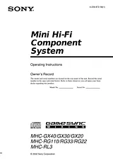 Sony MHC-RG110 Manual Do Utilizador