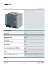 Siemens 6EP1437-2BA20 SITOP smart DIN Rail Power Supply 24Vdc 40A 960W, 3-Phase 6EP1437-2BA20 Ficha De Dados