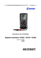 Voltcraft VC250 Green Line Digital Multimeter 2000 counts CAT III 600 V VC250 Data Sheet