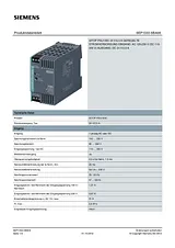 Siemens 6EP1332-5BA00 SITOP PSU100C DIN Rail Power Supply 24Vdc 2.5A 60W, 1-Phase 6EP1332-5BA00 Ficha De Dados