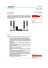 Sony HT-SF1300 HTSF1300 Manuel D’Utilisation