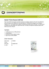 Conceptronic Stylish 7 Ports Powered USB Hub 1100012 Manuel D’Utilisation