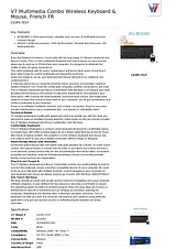 V7 Multimedia Combo Wireless Keyboard & Mouse, French FR CK2P0-7E1P Data Sheet