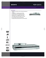 Sony rdr-gx315 Guia De Especificação