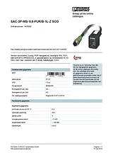 Phoenix Contact Sensor/Actuator cable SAC-3P-MS/ 0,6-PUR/B-1L-Z SCO 1435292 1435292 Техническая Спецификация