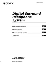Sony MDR-DS1000 User Manual