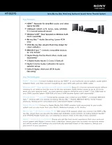 Sony HTSS370 Guide De Spécification