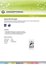 Conceptronic Gigabit USB LAN Adapter 1000038 Manual Do Utilizador