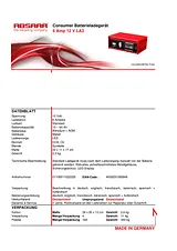 Absaar Industrial charger 6 A 12V battery charger 77905 Datenbogen