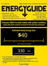 Danby DFF100C1 Energy Guide