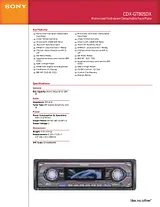 Sony CDX-GT805DX Specification Guide