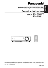 Panasonic PT-LB30NTE User Manual