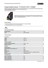 Phoenix Contact Surge protection device TT-SLKK5/ 12DC 2794893 2794893 Data Sheet