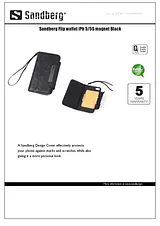 Sandberg Flip wallet iPh 5/5S magnet Black 403-89 Merkblatt