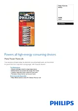 Philips Battery LR03PB8A LR03PB8A/93 数据表