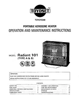 Toyotomi radiant 101 type a Betriebsanweisung