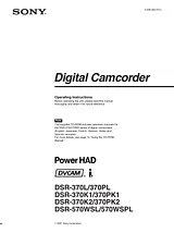 Sony DSR-370K1 Справочник Пользователя