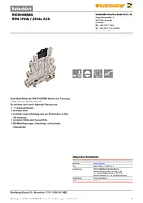 Weidmueller OPTO MOS 24VDC / 24VDC 0.1A 8607340000 Техническая Спецификация