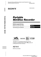 Sony net md walkman mz-n10 Справочник Пользователя