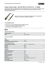 Phoenix Contact Sensor/Actuator cable SAC-5P-MS/ 5,0-PUR SCO 1518986 1518986 Data Sheet