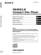 Sony CDX-M1000TF 사용자 설명서