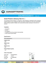 Conceptronic Screen Protector Samsung Note 10.1 1105707 전단