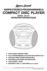 Lenoxx Electronics CD-107 Manual Do Utilizador