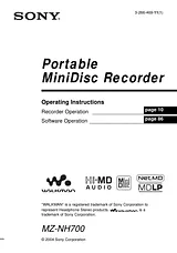 Sony MZ-NH700 Manual Do Utilizador