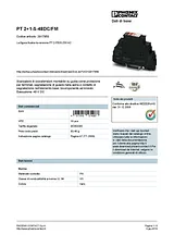 Phoenix Contact Type 3 surge protection device PT 2+1-S-48DC/FM 2817958 2817958 Data Sheet