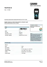 Phoenix Contact TESTFOX M Digital-Multimeter, DMM, 1212208 데이터 시트
