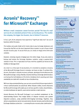 Acronis Recovery for Microsoft Exchange RXSALSDEA23 데이터 시트