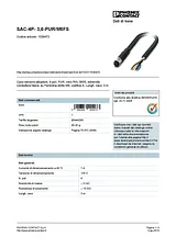 Phoenix Contact Sensor/Actuator cable SAC-4P- 3,0-PUR/M5FS 1530472 1530472 Data Sheet