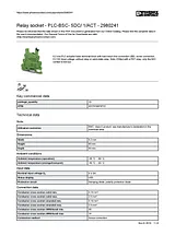 Phoenix Contact Relay socket PLC-BSC- 5DC/ 1/ACT 2980241 2980241 Data Sheet