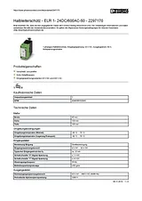 Phoenix Contact Solid-state contactor ELR 1- 24DC/600AC-50 2297170 2297170 Data Sheet