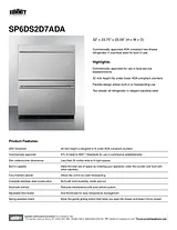Summit Stainless Steel 2-Drawer Refrigerator, ADA Compliant - ETL-S Listed Specification Sheet