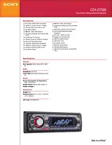 Sony CDX-GT500 Guide De Spécification
