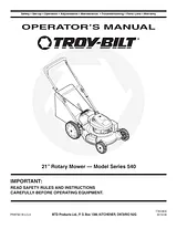 Troy-Bilt 540 Series Справочник Пользователя